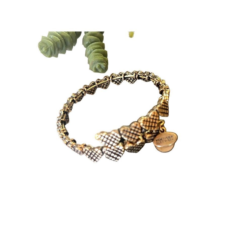 Alex and Ani "Valentine's Day Collection" Romance Hearts Gold Wrap Bracelet - Picture 2 of 11